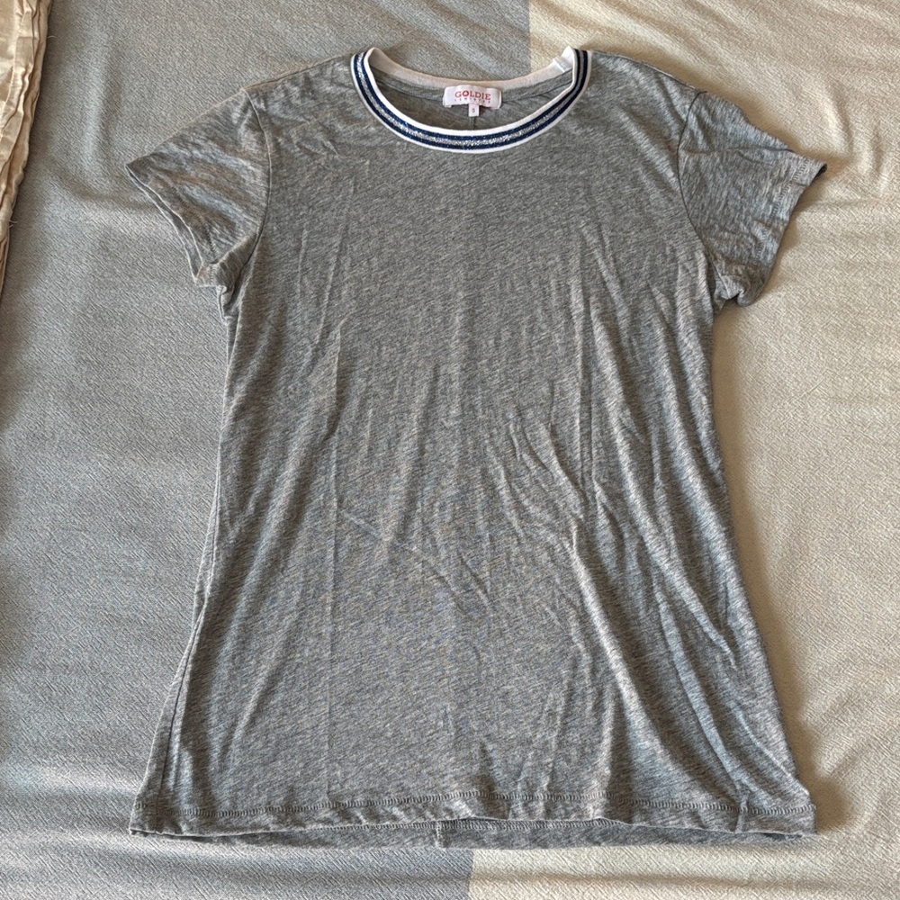 NWOT Goldie Tee Gray Short Sleeve Ringer T-Shirt